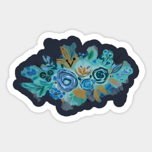 Blue and yellow floral bouquet Sticker